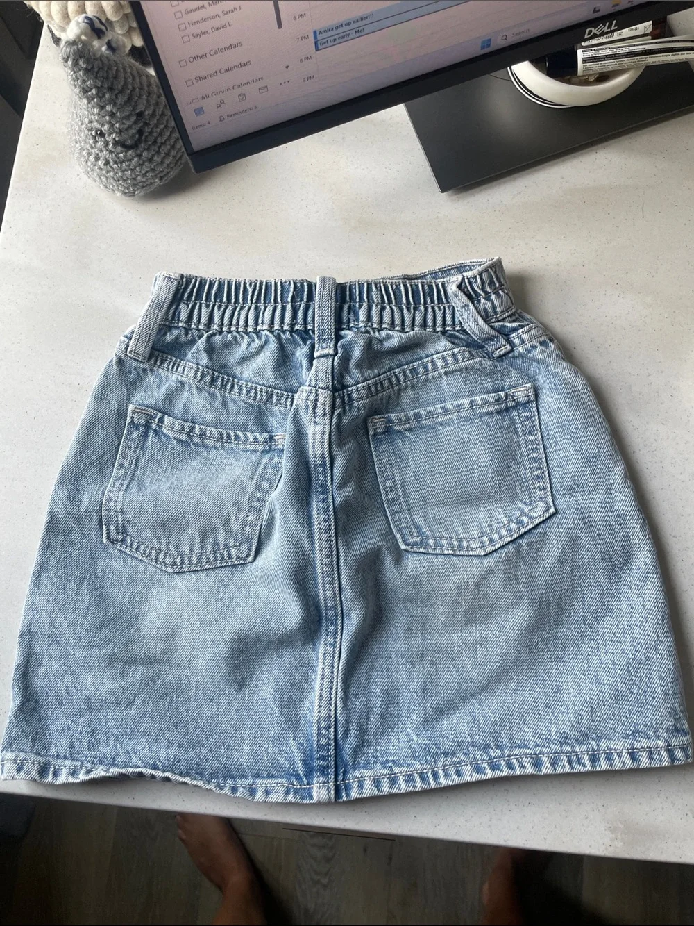 Old Navy Light Blue Denim Mini Skirt with Front Pockets